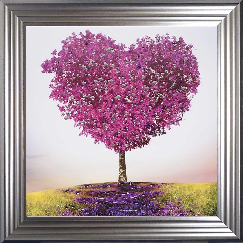 Pink Tree of Love Framed Wall Art